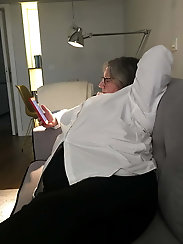 Elegant thick girlfriend with hairy twat