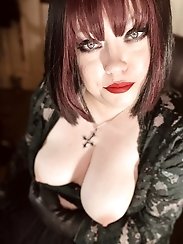 A plus size woman exposes her nipples.