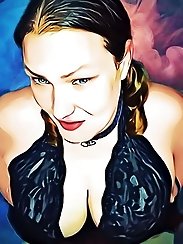 Smiling BBW hellcat loves to pose